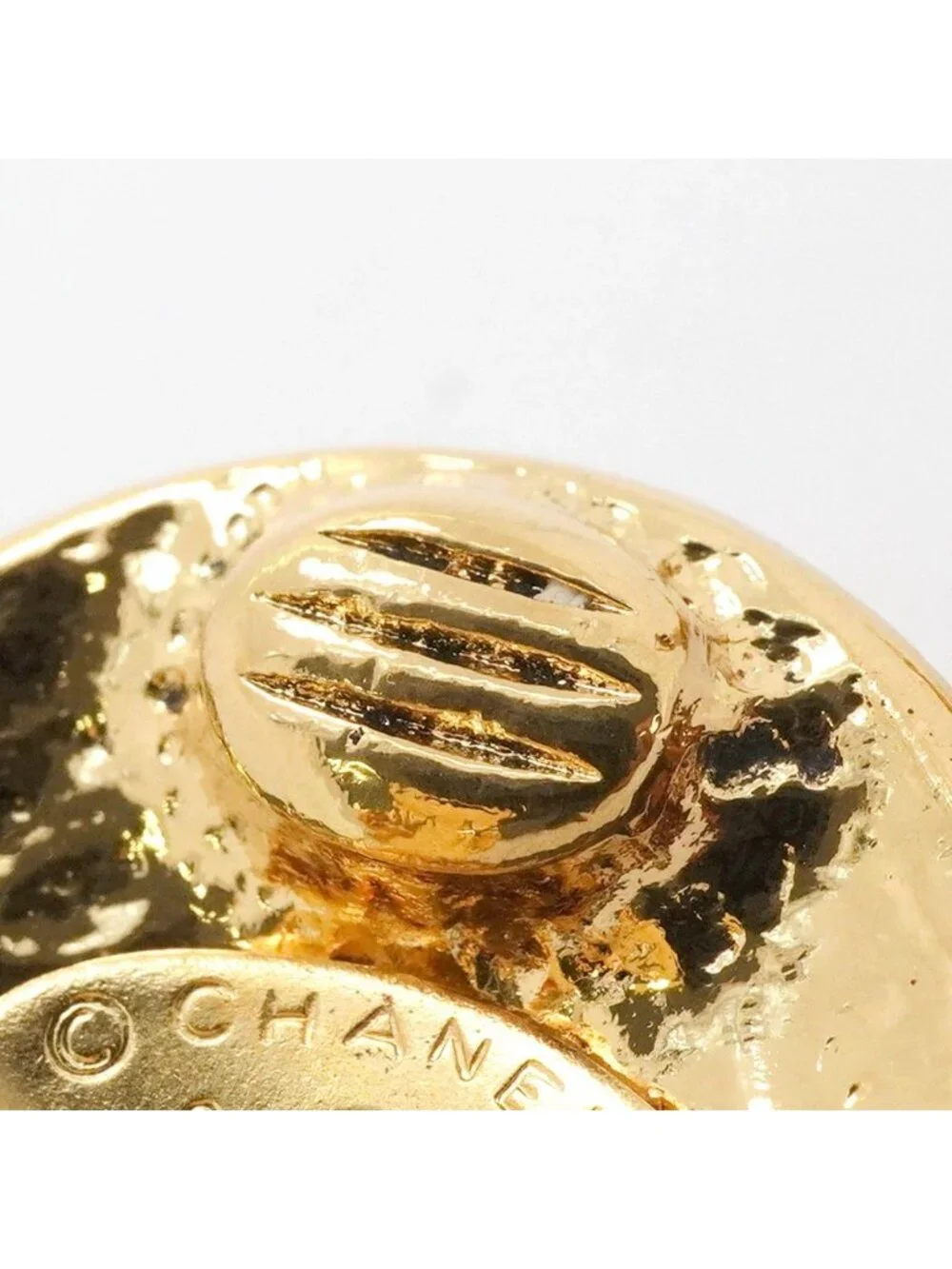 Chanel Earrings Vintage CC Logo Round